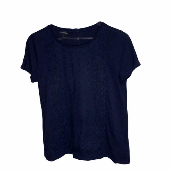 Talbots Navy Blue shirt with lace details - Picture 1 of 10